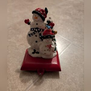 Metal Snowmen 6.5" Stocking Hanger Holder